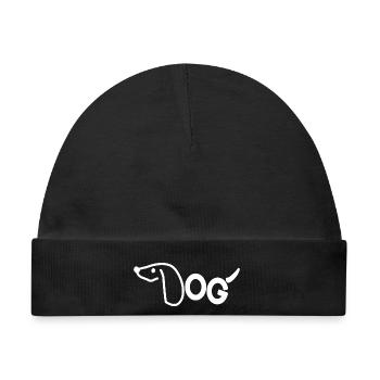Hund Dackel Spruch - Baby Premium Organic Mütze - Schwarz - Vorne