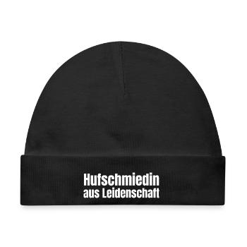 Hufschmiedin aus Leidenschaft Pferde Geschenk - Baby Premium Organic Mütze - Schwarz - Vorne