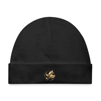 Golden Leaf – Timeless Elegance - Baby Premium Organic Mütze - Schwarz - Vorne