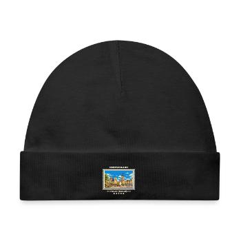 Deutschland Halle (Saale) Vintage Reisemarke - Baby Premium Organic Mütze - Schwarz - Vorne
