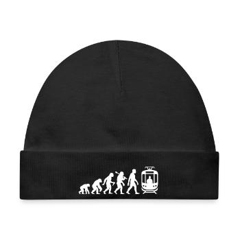 Evolution Straßenbahn Tram Für Straßenbahnfahrer - Baby Premium Organic Mütze - Schwarz - Vorne