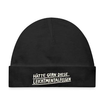Leichtmentalfelgen Wortspiel - Baby Premium Organic Mütze - Schwarz - Vorne