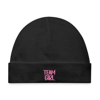 Team Girl Pink Geschlechterenthüllungsparty Matching Familie - Baby Premium Organic Mütze - Schwarz - Vorne