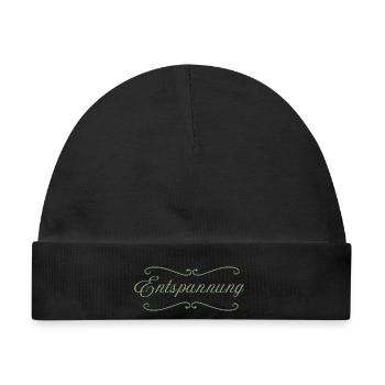 Entspannung - Ruhe - Gelassenheit - Baby Premium Organic Mütze - Schwarz - Vorne