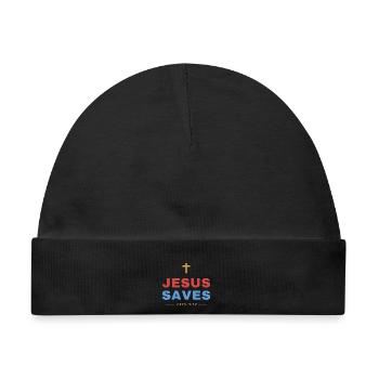 Jesus Saves – Acts 4:12 Christian - Baby Premium Organic Mütze - Schwarz - Vorne
