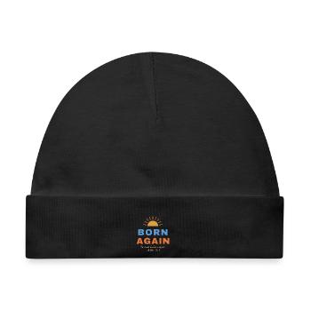 Born Again – John 3:7 Christian - Baby Premium Organic Mütze - Schwarz - Vorne