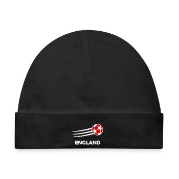Englischer Fußballer mit Fußball – Fan Design - Baby Premium Organic Mütze - Schwarz - Vorne