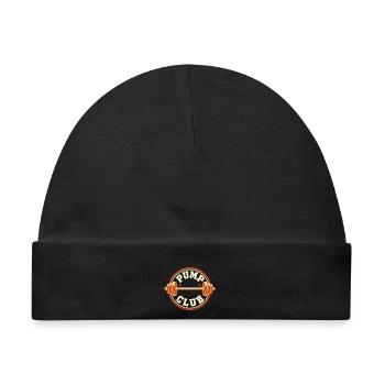 Pump Club – Langhantel Retro-Abzeichen - Baby Premium Organic Mütze - Schwarz - Vorne