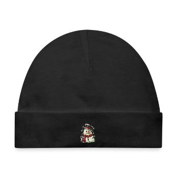 Schmelzender Schneemann im Winterschal - Baby Premium Organic Mütze - Schwarz - Vorne