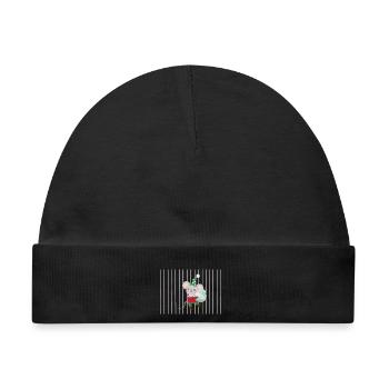 Fröhliche Maus mit Ornament - Baby Premium Organic Mütze - Schwarz - Vorne