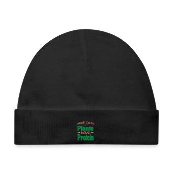 Keep Calm Pflanzen haben Protein - Baby Premium Organic Mütze - Schwarz - Vorne