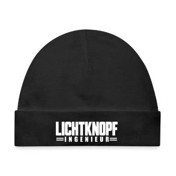 Lichtknopf Ingenieur Veranstaltungstechniker Licht - Baby Premium Organic Mütze - Schwarz - Vorne