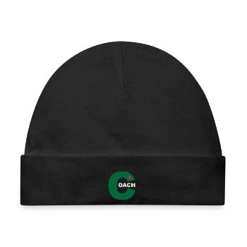 Grünes C mit Stern und OACH - Baby Premium Organic Mütze - Schwarz - Vorne