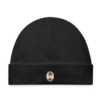 Island Palm Vintage-Gravur - Baby Premium Organic Mütze - Schwarz - Vorne