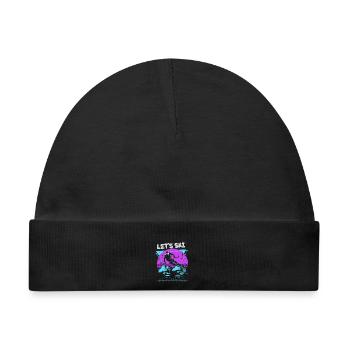 Lass uns Ski Neon Retro - Baby Premium Organic Mütze - Schwarz - Vorne