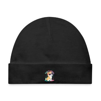Chill Dog Vibes Corgi - Baby Premium Organic Mütze - Schwarz - Vorne