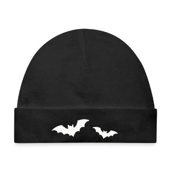 Fledermaus Nacht Silhouette - Baby Premium Organic Mütze - Schwarz - Vorne