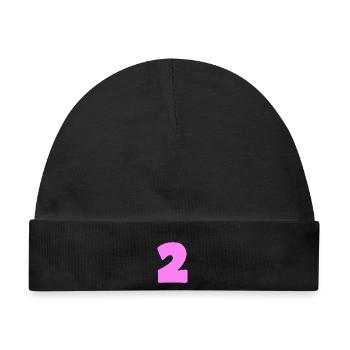 2 - Baby Premium Organic Mütze - Schwarz - Vorne