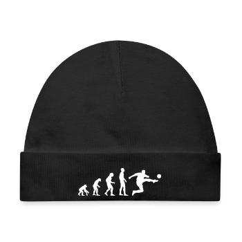 Fußballer Evolution - Baby Premium Organic Mütze - Schwarz - Vorne