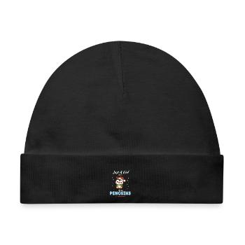 Just a Girl who loves Penguins & Christmas - Baby Premium Organic Mütze - Schwarz - Vorne