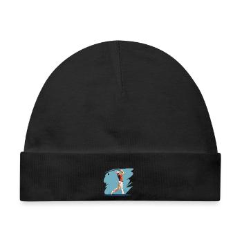 Golfspieler Grafik - Baby Premium Organic Mütze - Schwarz - Vorne