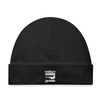 Schwimmsport Schwimmer Spruch Geschenk - Baby Premium Organic Mütze - Schwarz - Vorne