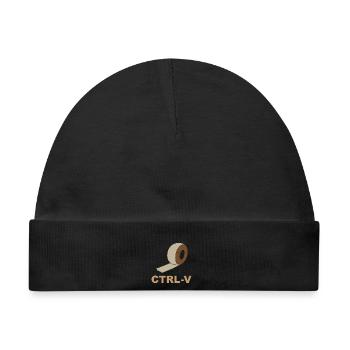 Strg-V Retro Ribbon - Baby Premium Organic Mütze - Schwarz - Vorne