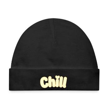 Chill Pastel Gelb Weiche Typografie - Baby Premium Organic Mütze - Schwarz - Vorne