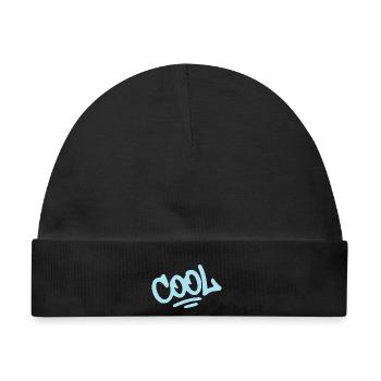COOL Pastel Blue Graffiti - Baby Premium Organic Mütze - Schwarz - Vorne