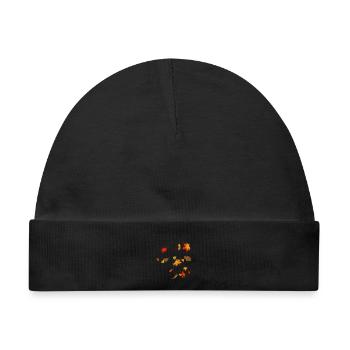 Herbstblätter - Bunt wirbelndes Laub - Baby Premium Organic Mütze - Schwarz - Vorne