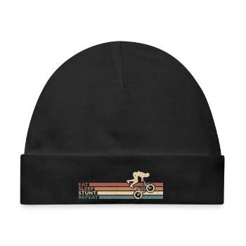 Eat Sleep Stunt Repeat BMX Design Für BMX Biker - Baby Premium Organic Mütze - Schwarz - Vorne