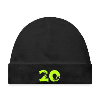 20er Tropenpalmen Retro - Baby Premium Organic Mütze - Schwarz - Vorne