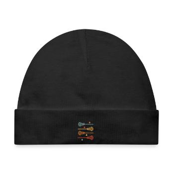 Retro Lacrosse Schläger Design Lacrosse Sportler - Baby Premium Organic Mütze - Schwarz - Vorne