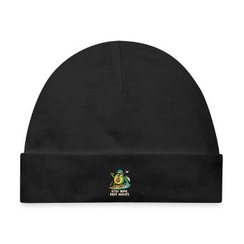 Stay ripe, ride waves - Baby Premium Organic Mütze - Schwarz - Vorne