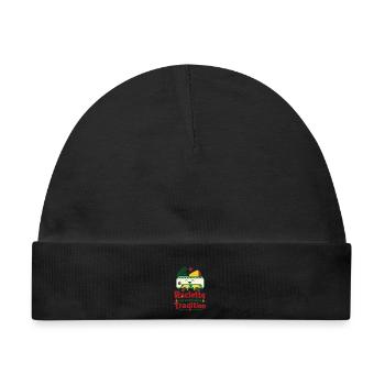 Raclette Weihnachten Lustiger Silvester Spruch - Baby Premium Organic Mütze - Schwarz - Vorne