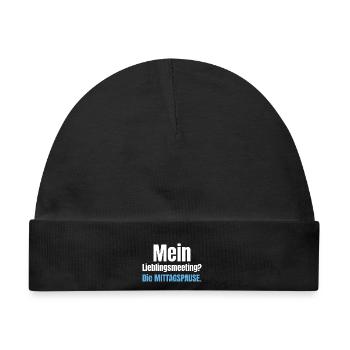 Mein Lieblingsmeeting? Die Mittagspause. - Baby Premium Organic Mütze - Schwarz - Vorne