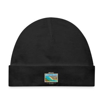 Brasilien João Pessoa Vintage Reisemarke - Baby Premium Organic Mütze - Schwarz - Vorne