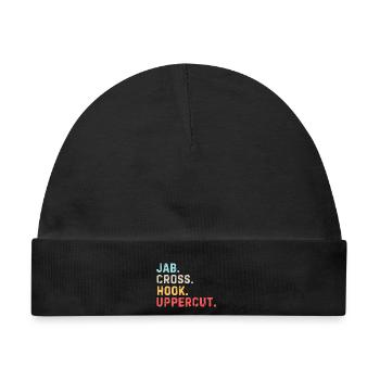 Lustiger Boxliebhaber Jab Cross Hook Uppercut - Baby Premium Organic Mütze - Schwarz - Vorne