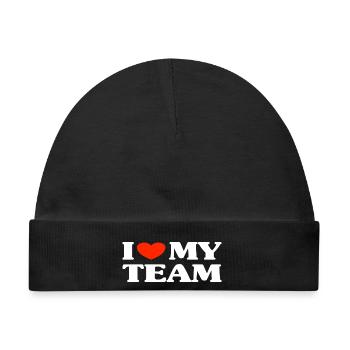 Team Teamwork Spruch - Baby Premium Organic Mütze - Schwarz - Vorne