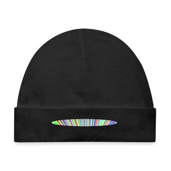 Regenbogen-Oval-Design - Baby Premium Organic Mütze - Schwarz - Vorne