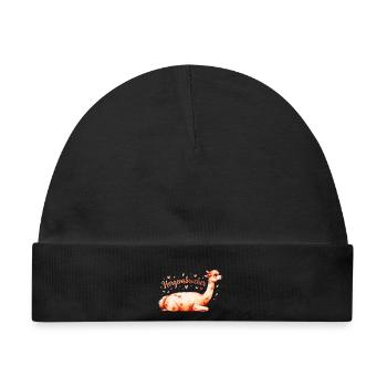 Herzensbrecher Lama Illustration - Baby Premium Organic Mütze - Schwarz - Vorne