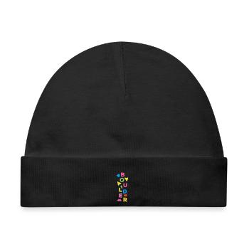 Klettern Bouldern Kletterwand - Baby Premium Organic Mütze - Schwarz - Vorne
