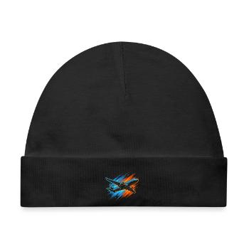 Flugzeug Modellflugzeug Herren Kinder Jungen Pilot - Baby Premium Organic Mütze - Schwarz - Vorne