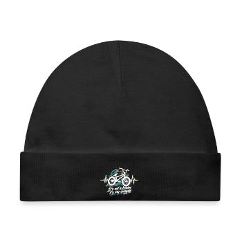 BMX Herzschlag EKG: It's Not a Hobby, It's Oxygen - Baby Premium Organic Mütze - Schwarz - Vorne