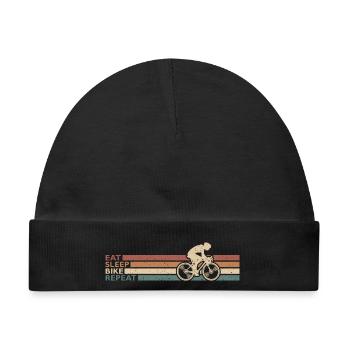 Eat Sleep Bike Repeat Für Radfahrer Radsport Retro - Baby Premium Organic Mütze - Schwarz - Vorne