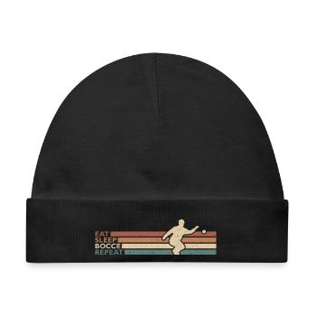 Eat Sleep Bocce Repeat Boccia Und Petanque Spieler - Baby Premium Organic Mütze - Schwarz - Vorne