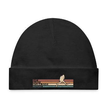 Eat Sleep Dive Repeat Für Taucher Und Schnorchler - Baby Premium Organic Mütze - Schwarz - Vorne