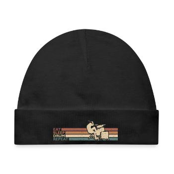 Eat Sleep Drum Repeat Schlagzeuger Am Schlagzeug - Baby Premium Organic Mütze - Schwarz - Vorne