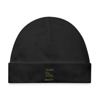 I Guana Party Leguan Wortspiel Reptil - Baby Premium Organic Mütze - Schwarz - Vorne