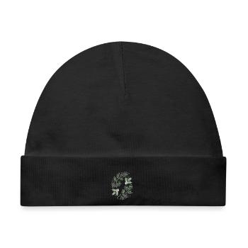 Pine & Holly Botanical Christmas Motiv - Baby Premium Organic Mütze - Schwarz - Vorne